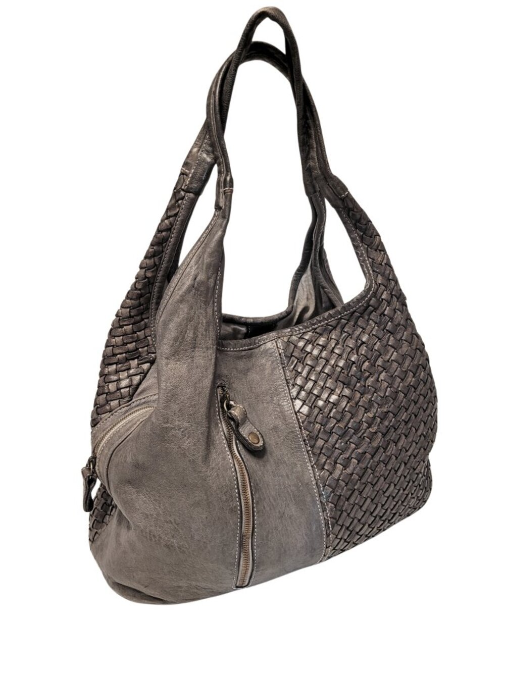 Sundance Spellbound Woven Italian Leather Slouchy Shoulder Bag